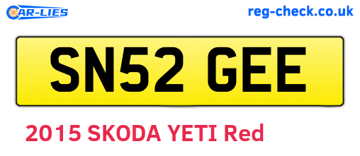 SN52GEE are the vehicle registration plates.