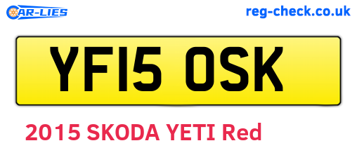 YF15OSK are the vehicle registration plates.