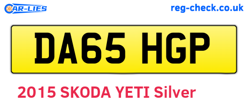 DA65HGP are the vehicle registration plates.