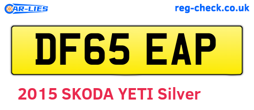 DF65EAP are the vehicle registration plates.