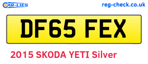 DF65FEX are the vehicle registration plates.