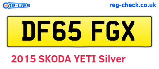 DF65FGX are the vehicle registration plates.