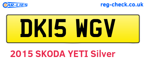 DK15WGV are the vehicle registration plates.