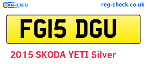 FG15DGU are the vehicle registration plates.
