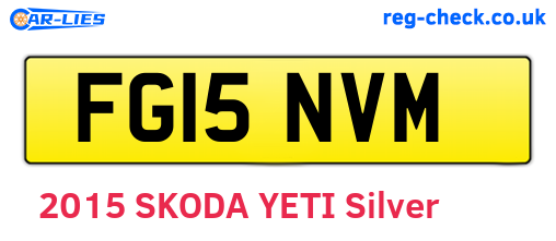 FG15NVM are the vehicle registration plates.