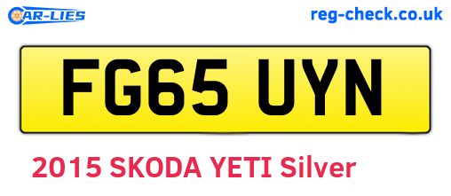FG65UYN are the vehicle registration plates.