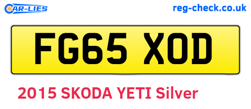 FG65XOD are the vehicle registration plates.