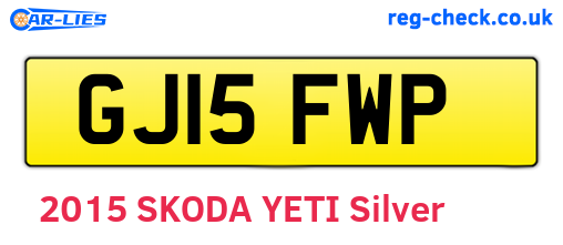 GJ15FWP are the vehicle registration plates.
