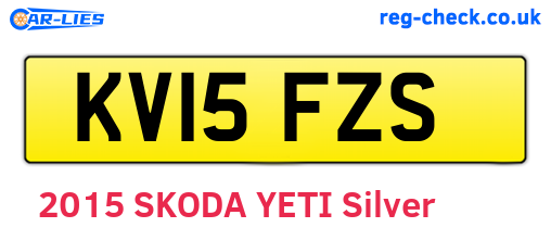 KV15FZS are the vehicle registration plates.