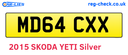 MD64CXX are the vehicle registration plates.