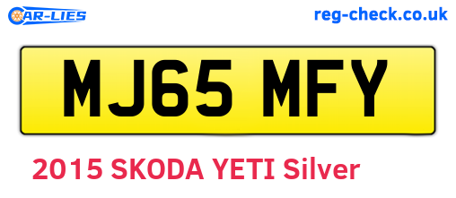 MJ65MFY are the vehicle registration plates.