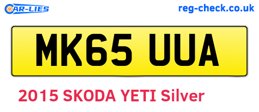 MK65UUA are the vehicle registration plates.