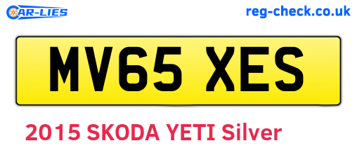 MV65XES are the vehicle registration plates.