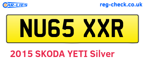 NU65XXR are the vehicle registration plates.
