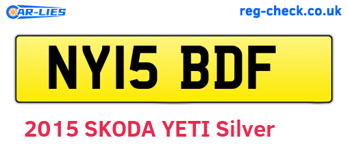 NY15BDF are the vehicle registration plates.