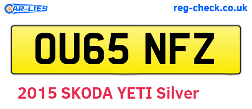 OU65NFZ are the vehicle registration plates.