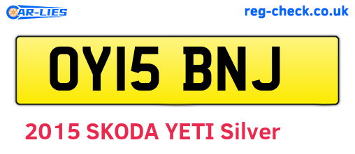 OY15BNJ are the vehicle registration plates.