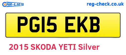 PG15EKB are the vehicle registration plates.
