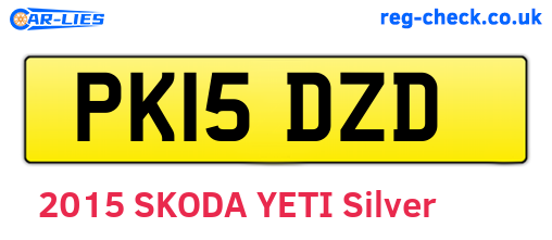 PK15DZD are the vehicle registration plates.