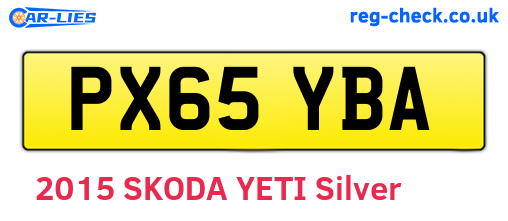PX65YBA are the vehicle registration plates.