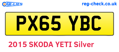 PX65YBC are the vehicle registration plates.