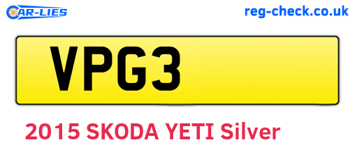 VPG3 are the vehicle registration plates.
