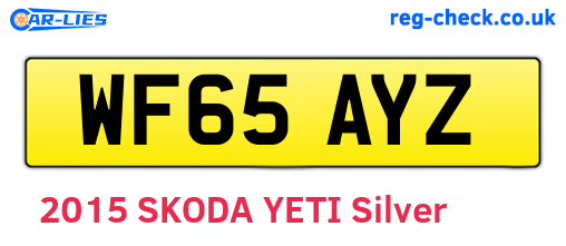 WF65AYZ are the vehicle registration plates.