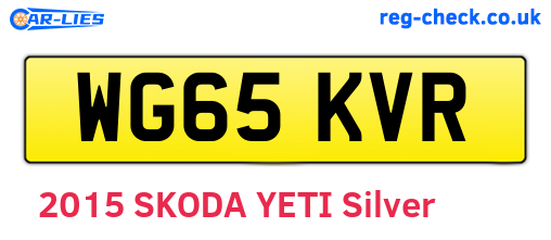 WG65KVR are the vehicle registration plates.
