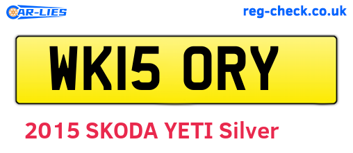 WK15ORY are the vehicle registration plates.