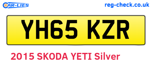 YH65KZR are the vehicle registration plates.