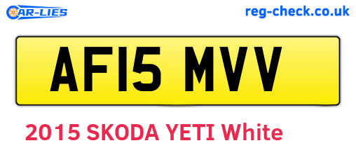 AF15MVV are the vehicle registration plates.