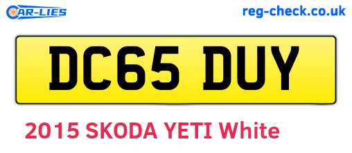 DC65DUY are the vehicle registration plates.