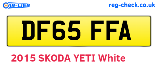 DF65FFA are the vehicle registration plates.