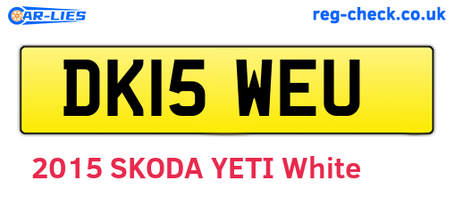 DK15WEU are the vehicle registration plates.