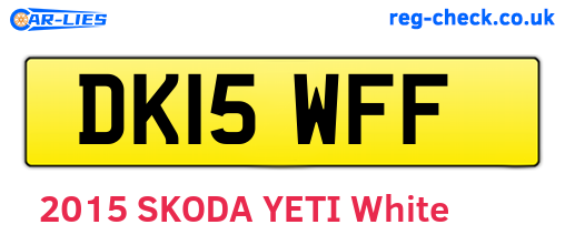 DK15WFF are the vehicle registration plates.