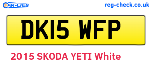 DK15WFP are the vehicle registration plates.