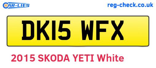DK15WFX are the vehicle registration plates.