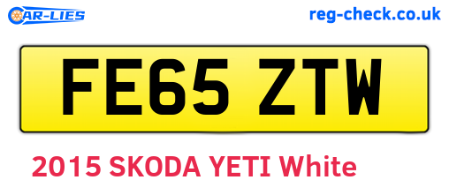 FE65ZTW are the vehicle registration plates.