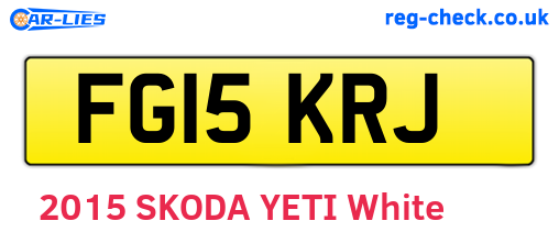 FG15KRJ are the vehicle registration plates.