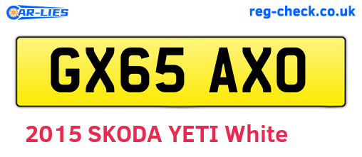 GX65AXO are the vehicle registration plates.