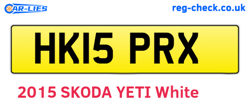 HK15PRX are the vehicle registration plates.