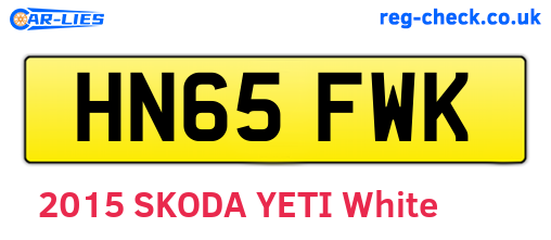 HN65FWK are the vehicle registration plates.