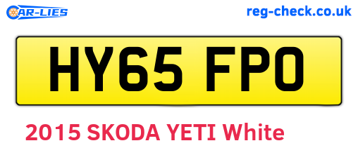 HY65FPO are the vehicle registration plates.