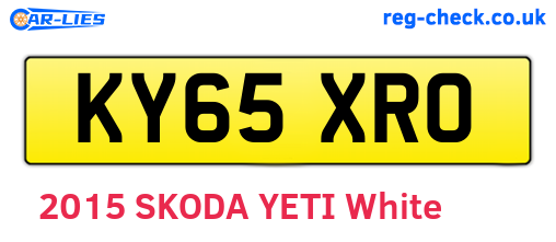 KY65XRO are the vehicle registration plates.
