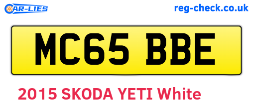 MC65BBE are the vehicle registration plates.