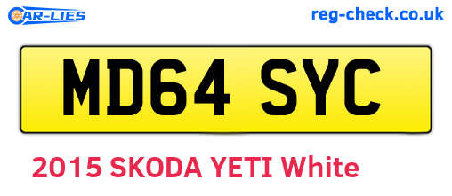 MD64SYC are the vehicle registration plates.
