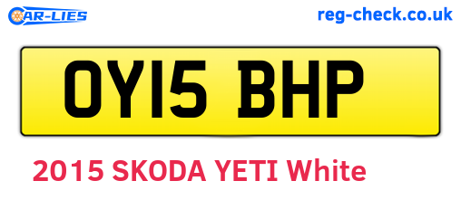 OY15BHP are the vehicle registration plates.