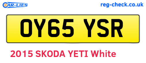 OY65YSR are the vehicle registration plates.