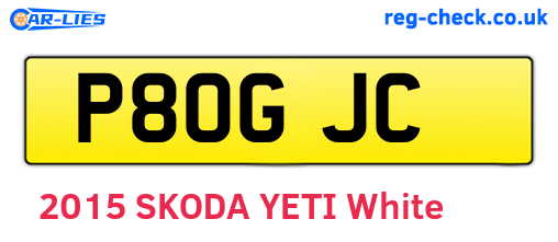 P80GJC are the vehicle registration plates.