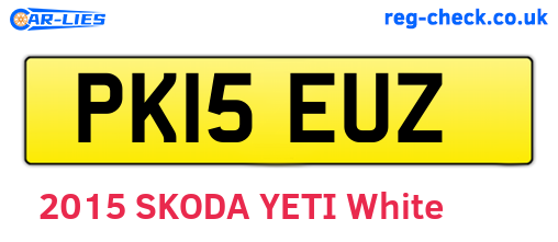 PK15EUZ are the vehicle registration plates.